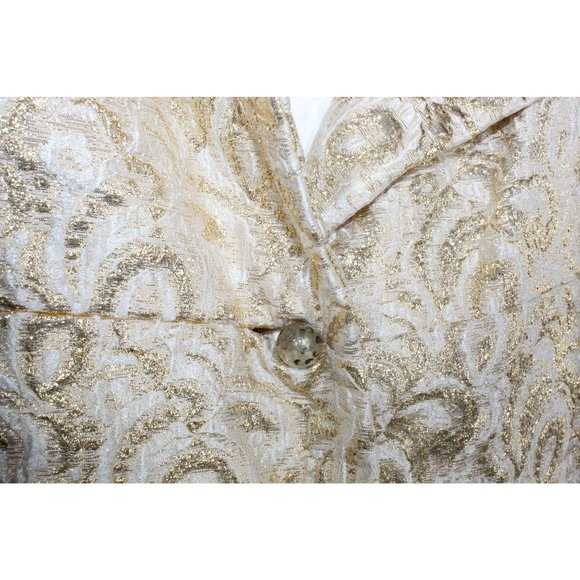 *Vintage Cotton Button Down Lined Embroidered Long Coat Size 10 - Picture 13 of 16